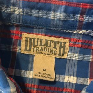 DULUTH TRADING SZ MEDIUM SS COTTON SEERSUCKER SHIRT